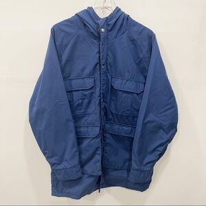 Vintage Fieldmaster Utility Jacket Navy Blue Large Flannel Plaid Lining